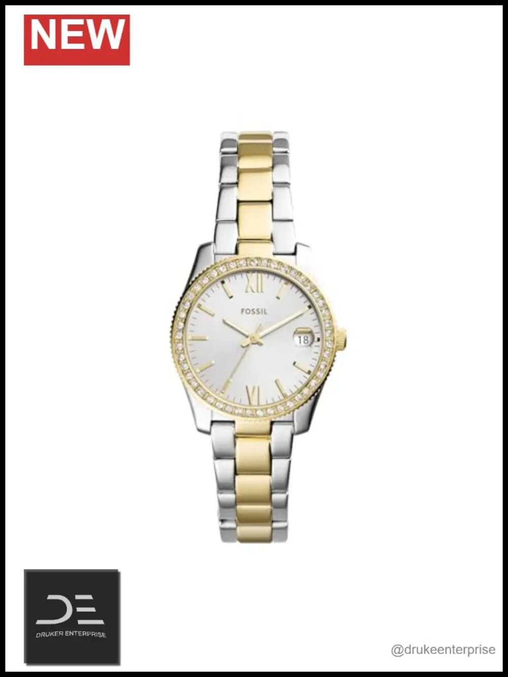 32mm Quartz Stainless Steel Bracelet Watch with Date